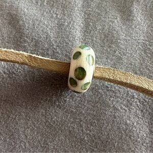 Trollbeads Retired Turquoise Dot Glass Bead